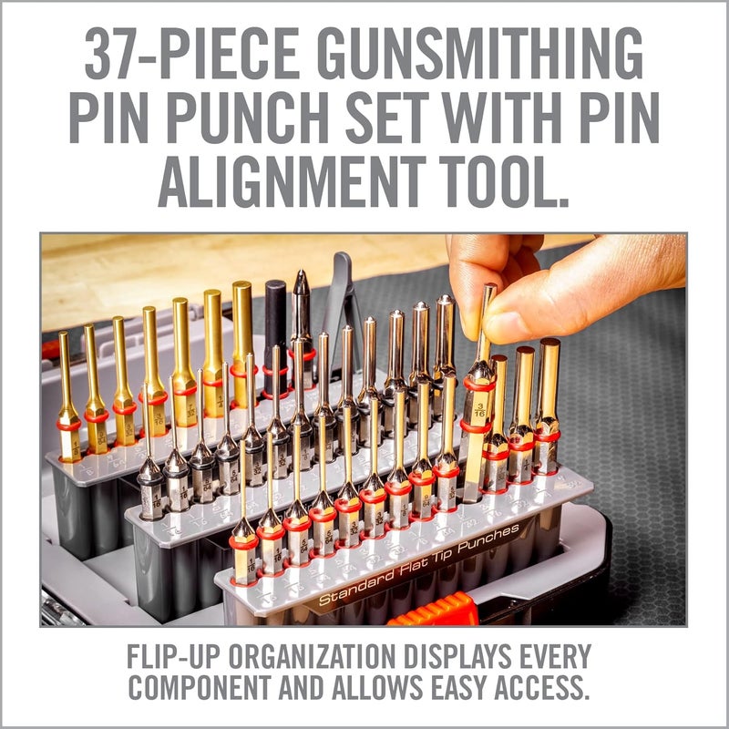 Real Avid Punch Set, Gunsmithing Tool Kit with Roll Pin Punch Set, Flat Tip Metal Punch Set, Brass Punch Set and Gunsmithing Tools: Pin Starter Tool - Image 2